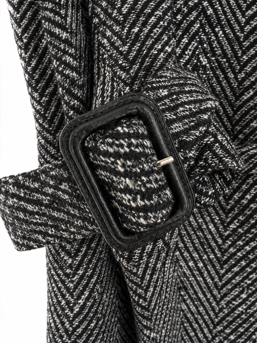 The Herringbone Wool Belted Coat