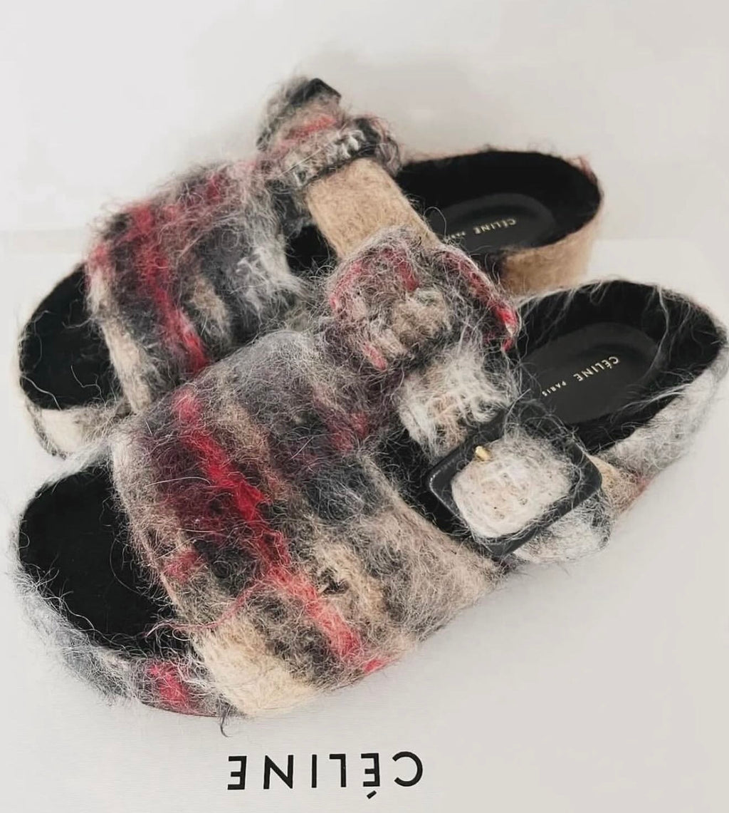 The Boxy Mohair Flat Sandals