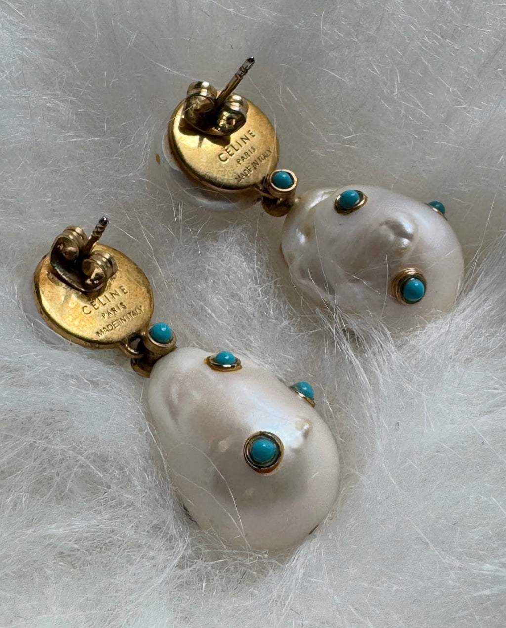 The Turquoise Baroque Pearl Earrings