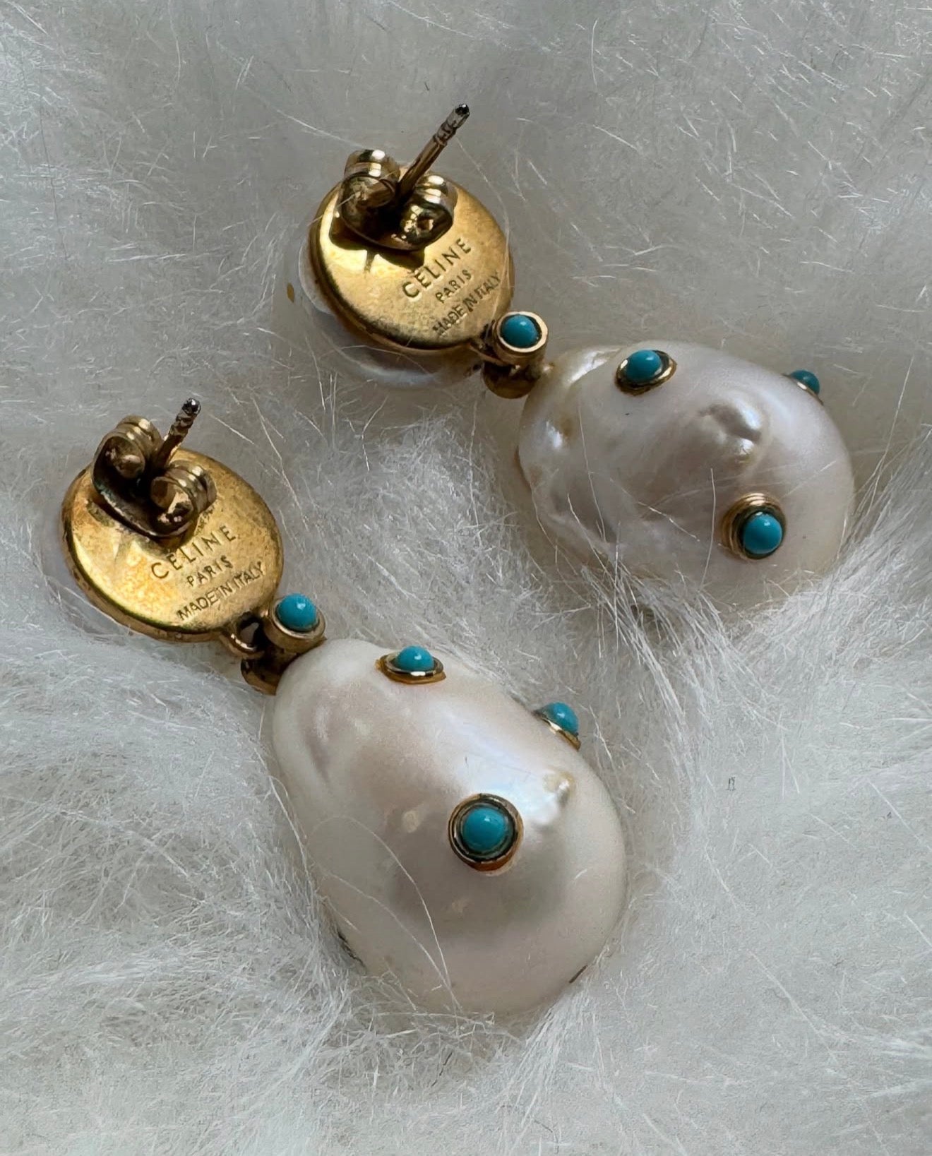 The Turquoise Baroque Pearl Earrings