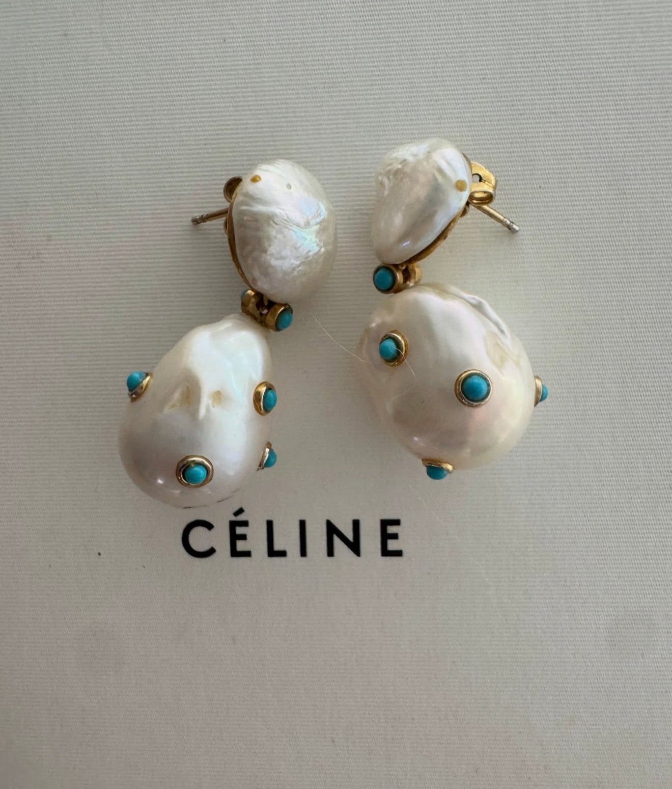 The Turquoise Baroque Pearl Earrings