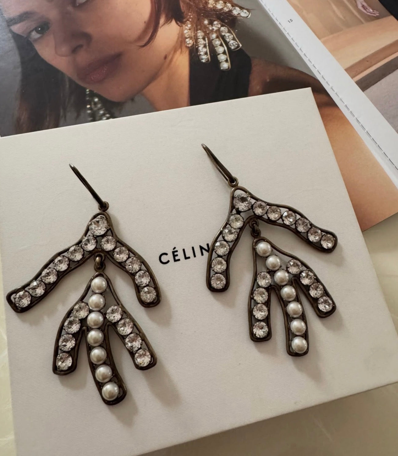 The Crystal Leaf Earrings