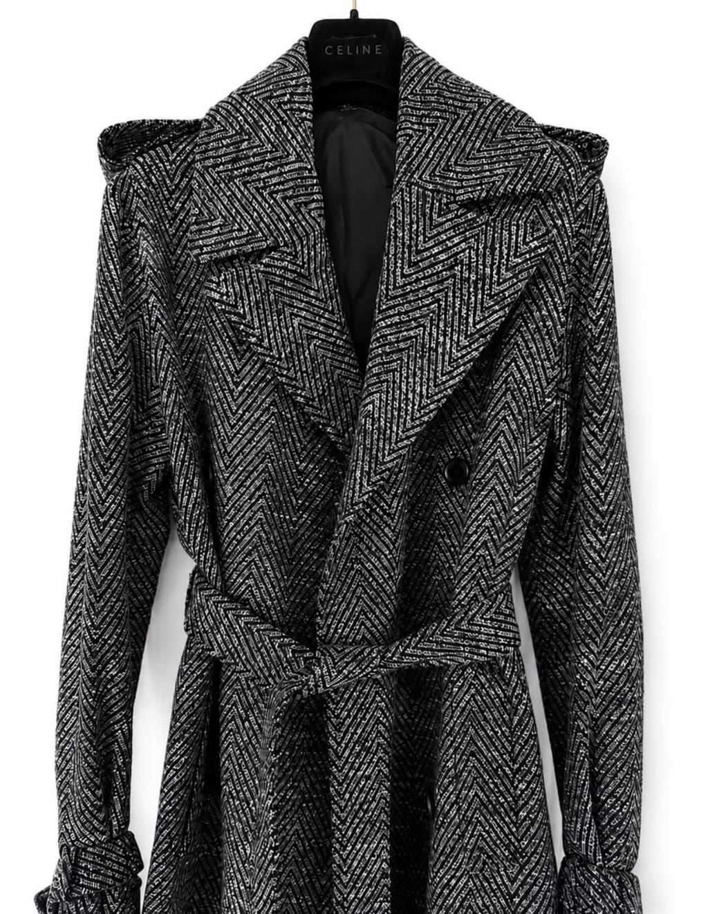 The Herringbone Wool Belted Coat