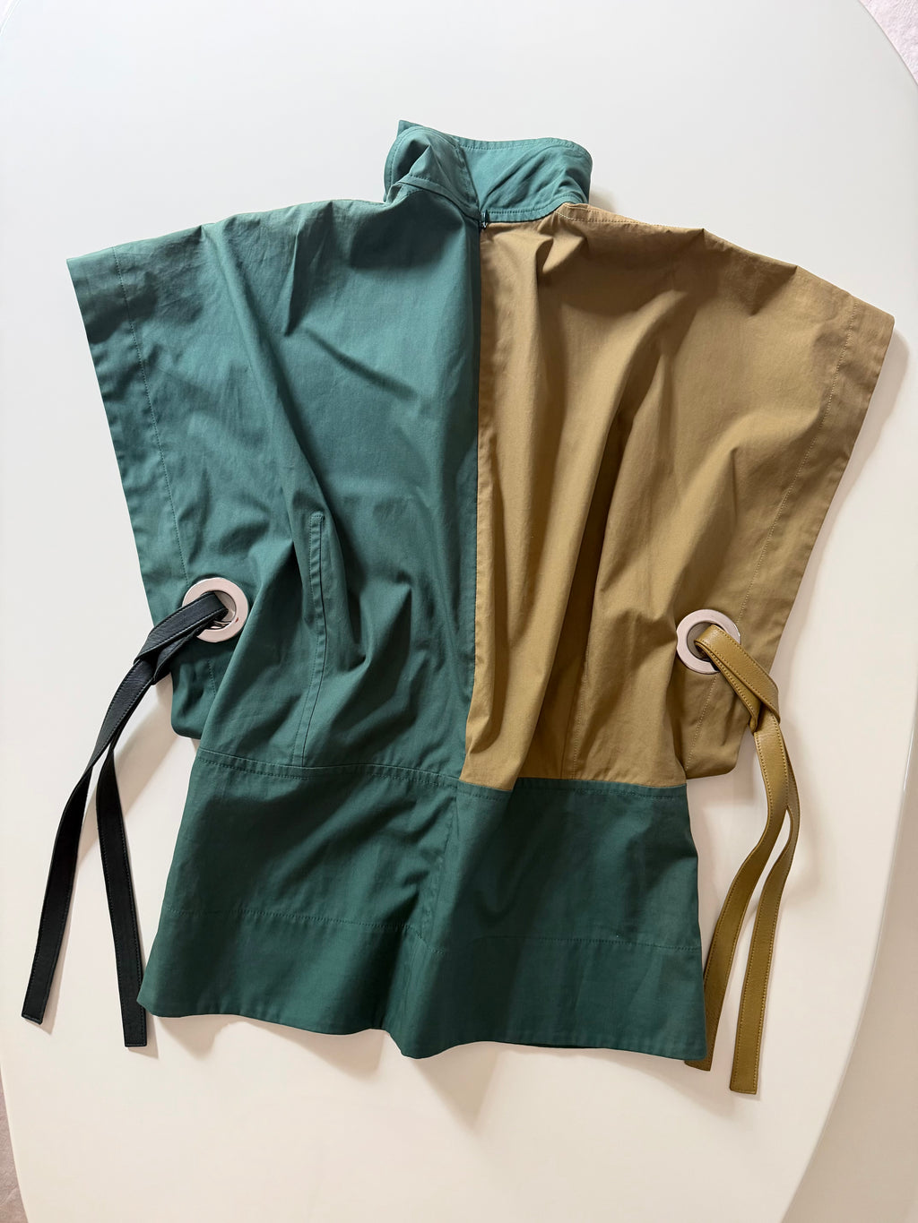 The Color Block Top with Leather Ribbons