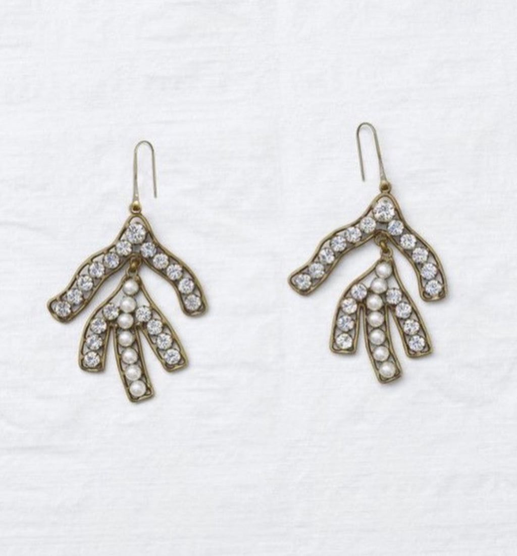 The Crystal Leaf Earrings