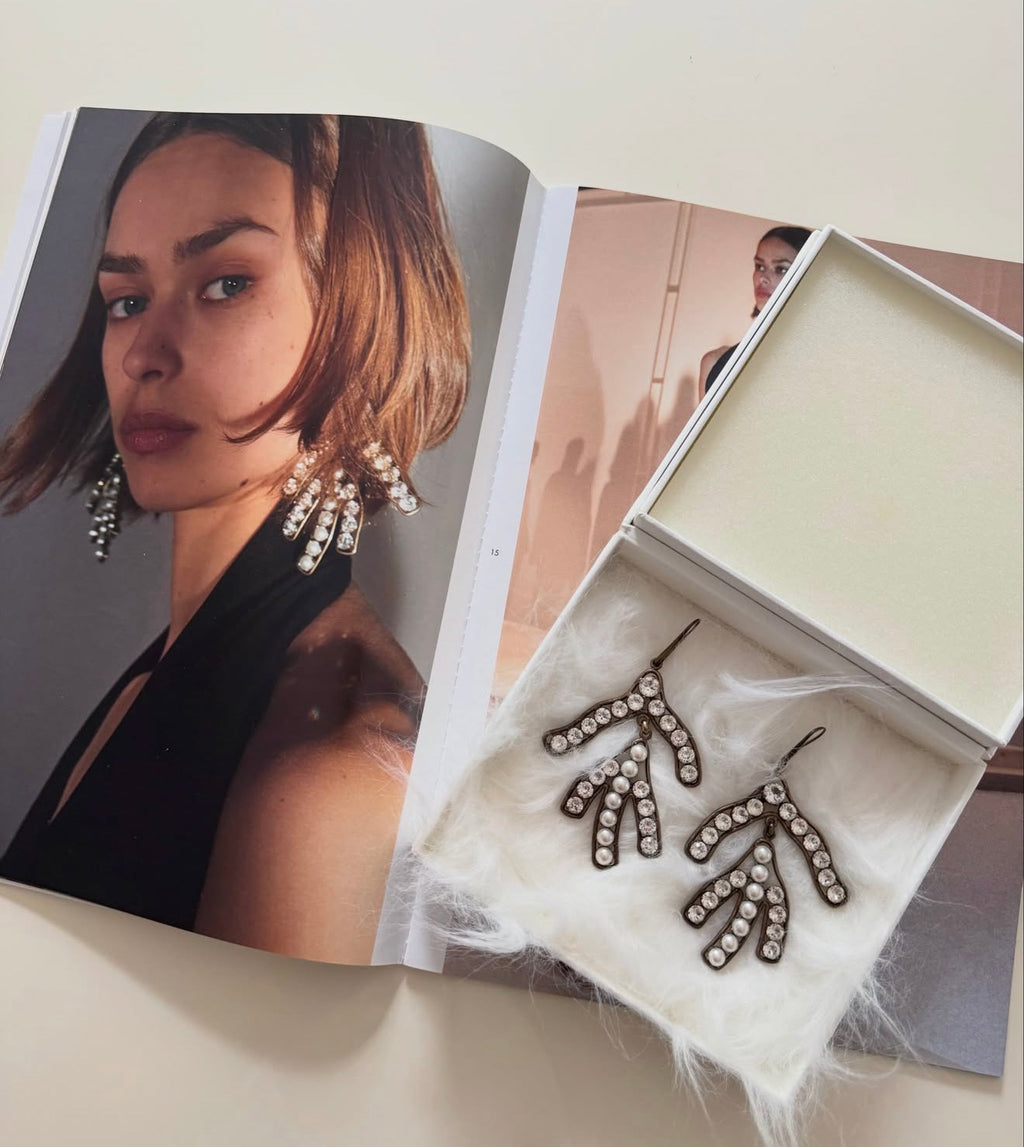 The Crystal Leaf Earrings