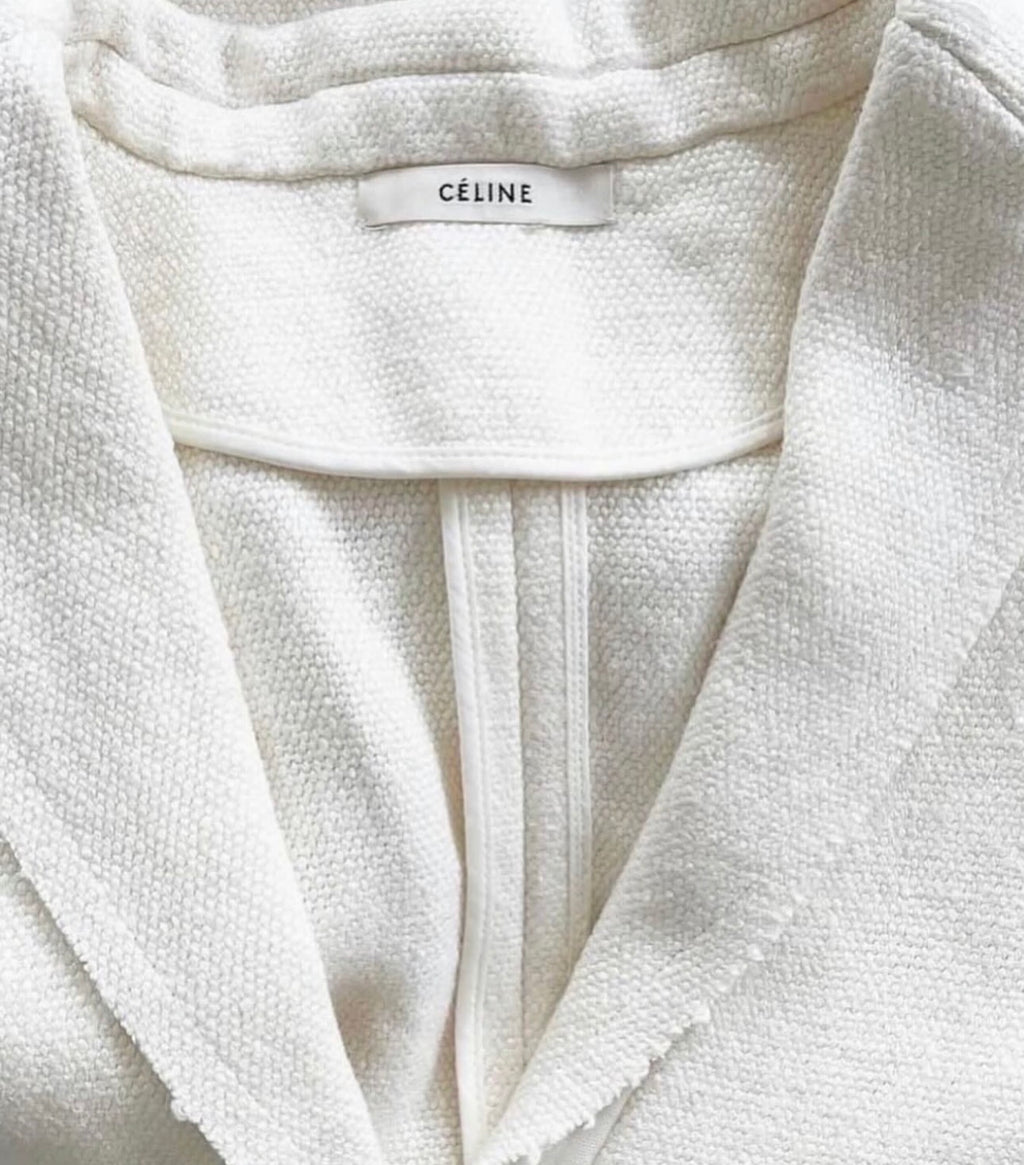 The Cream Basket Weave Linen Coat