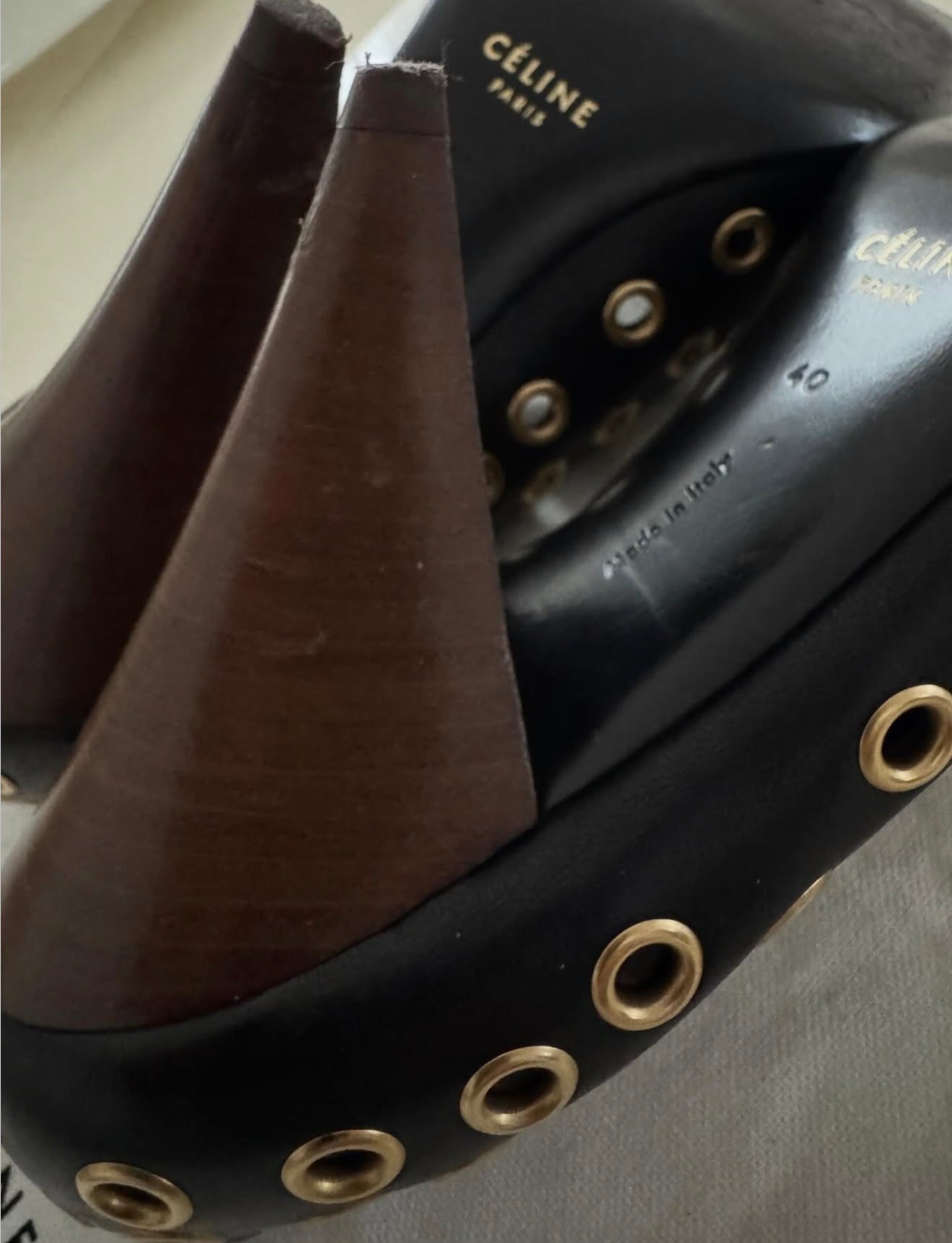 The Gold Eyelet Pumps