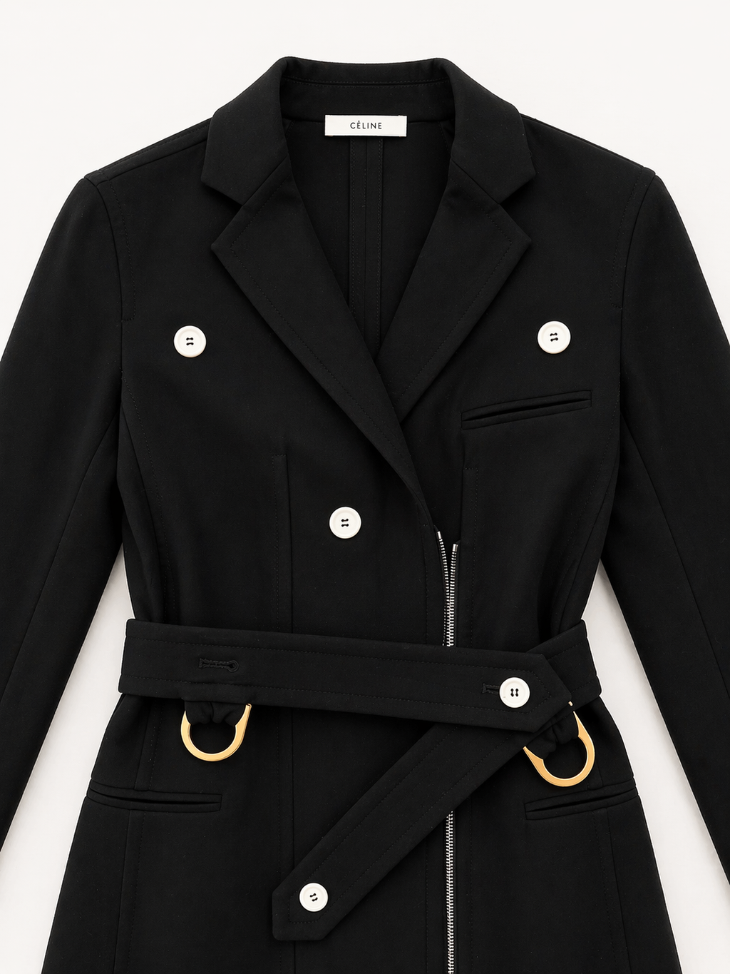 The Black Trench Coat with Lace Trim