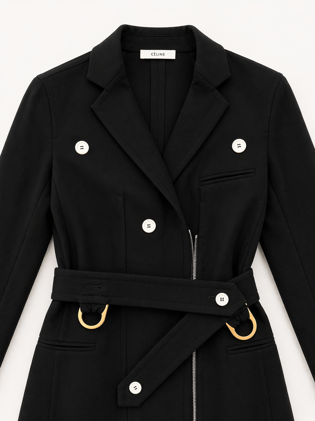 The Black Trench Coat with Lace Trim