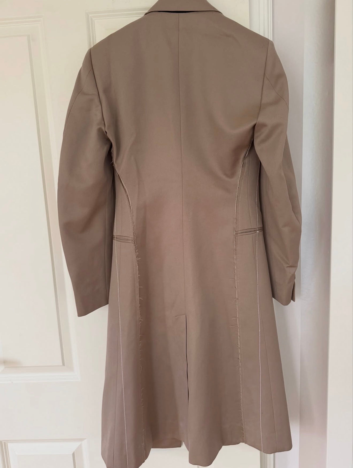 The Tailored Coat in Taupe Wool Garbadine