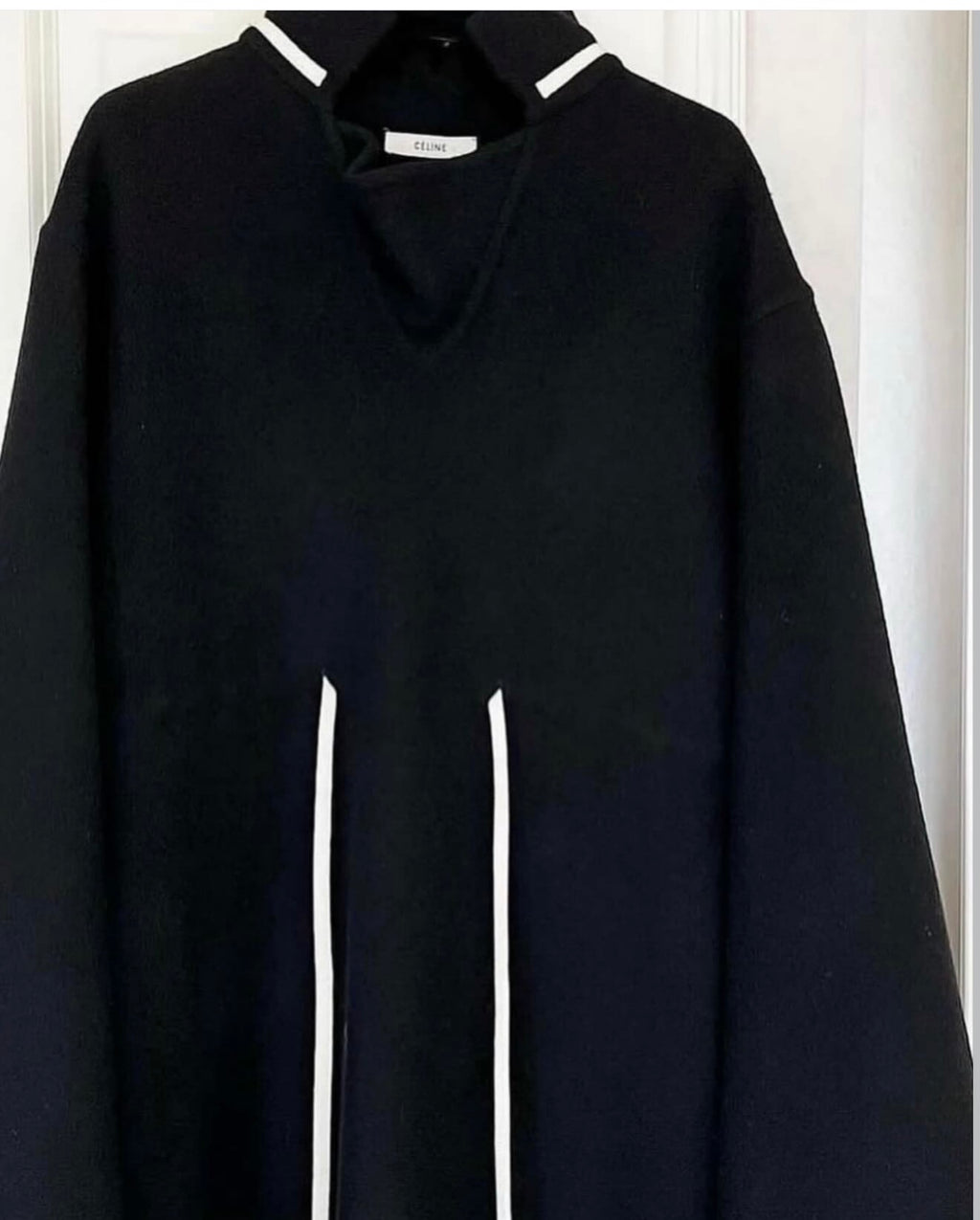 The Long Tunic Dress In Black Double Face Cashmere