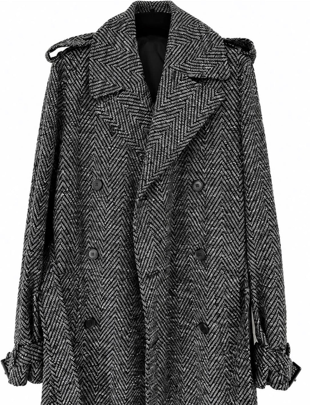 The Herringbone Wool Belted Coat