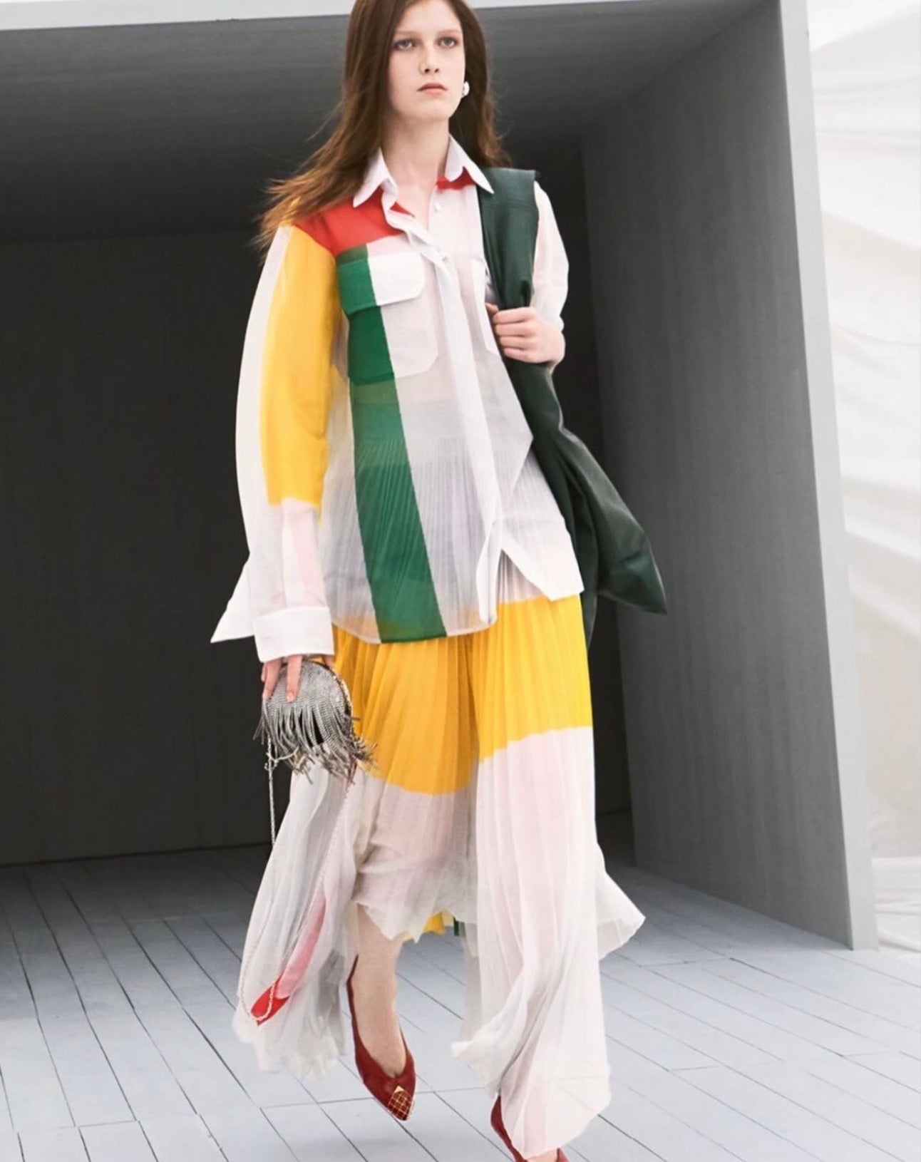 The Pleated Mesh Skirt