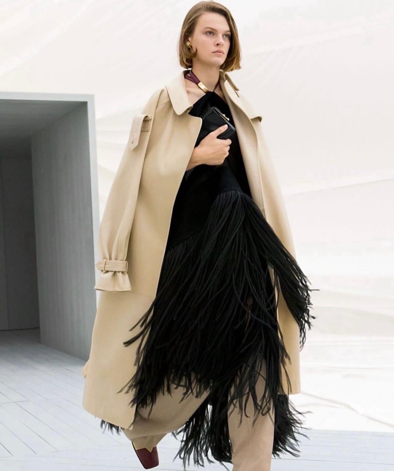 The Ad Campaign Leather Trench Coat