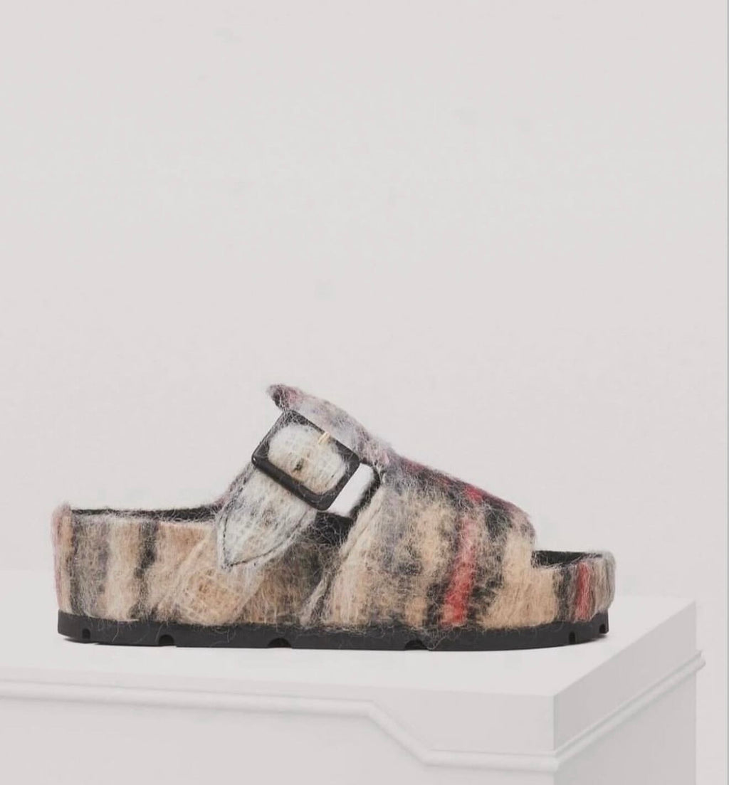 The Boxy Mohair Flat Sandals