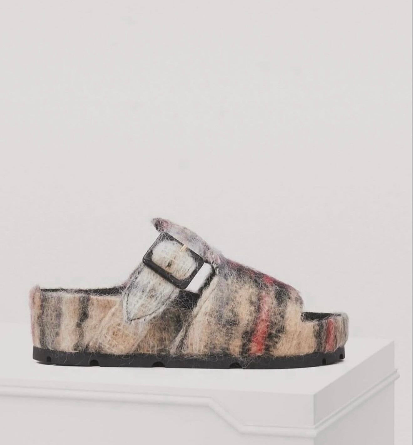 The Boxy Mohair Flat Sandals