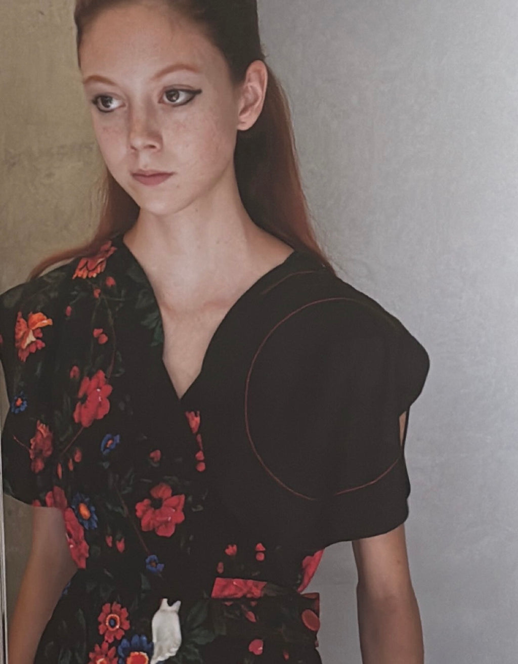 The Wrap Dress in Floral Printed Sable