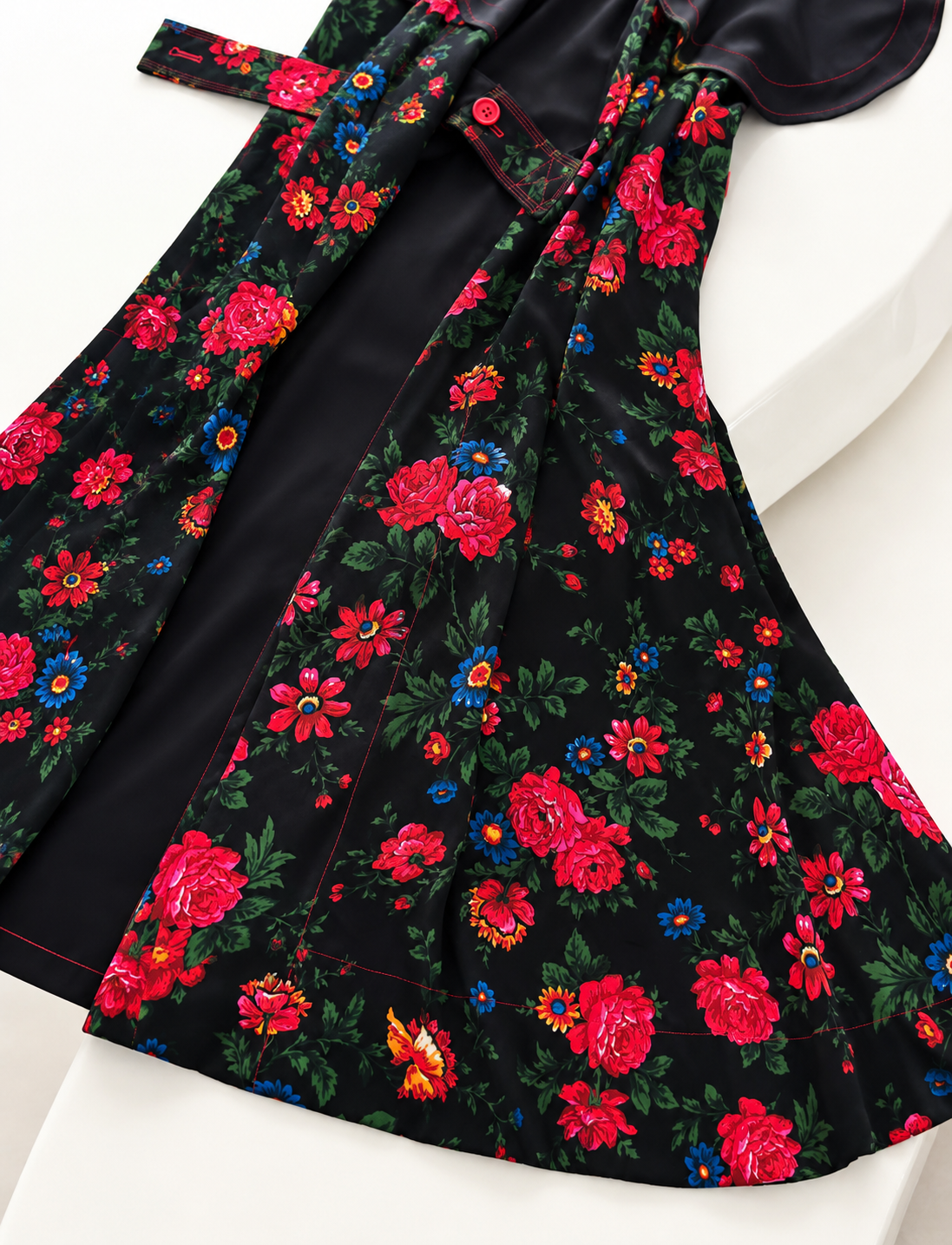 The Wrap Dress in Floral Printed Sable