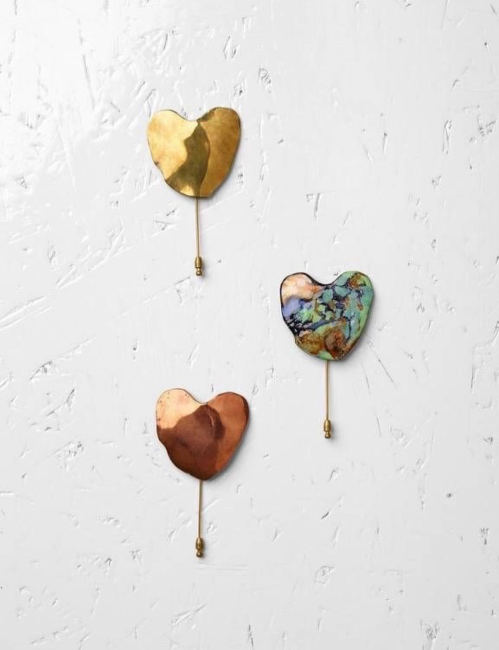 The Gold Brass Heart Pin