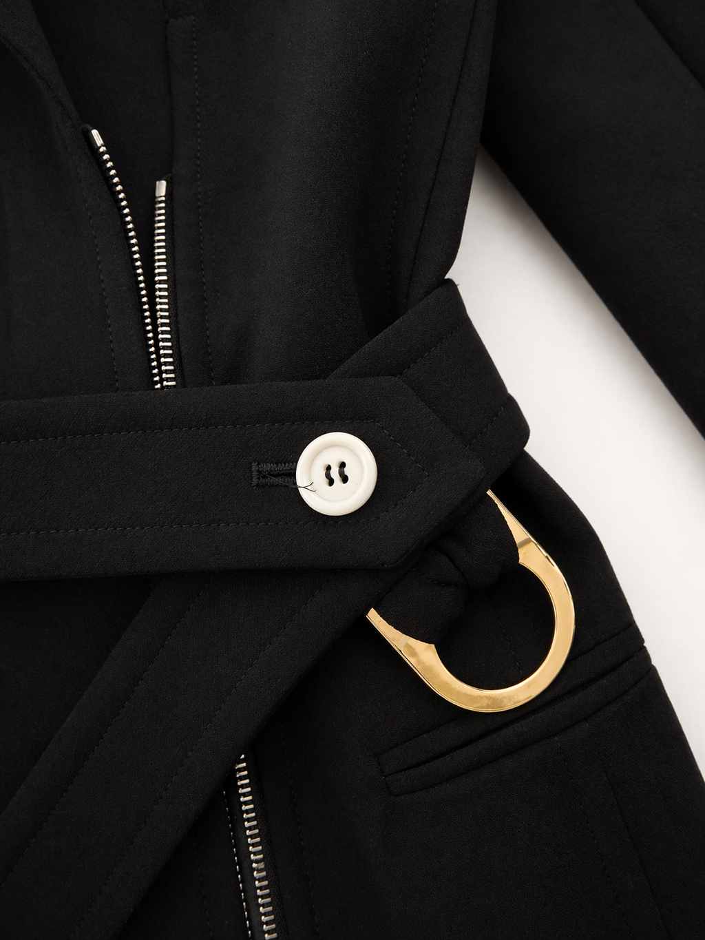 The Black Trench Coat with Lace Trim