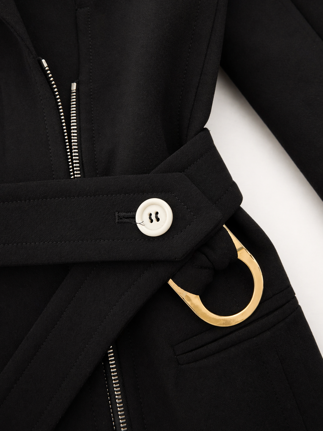 The Black Trench Coat with Lace Trim