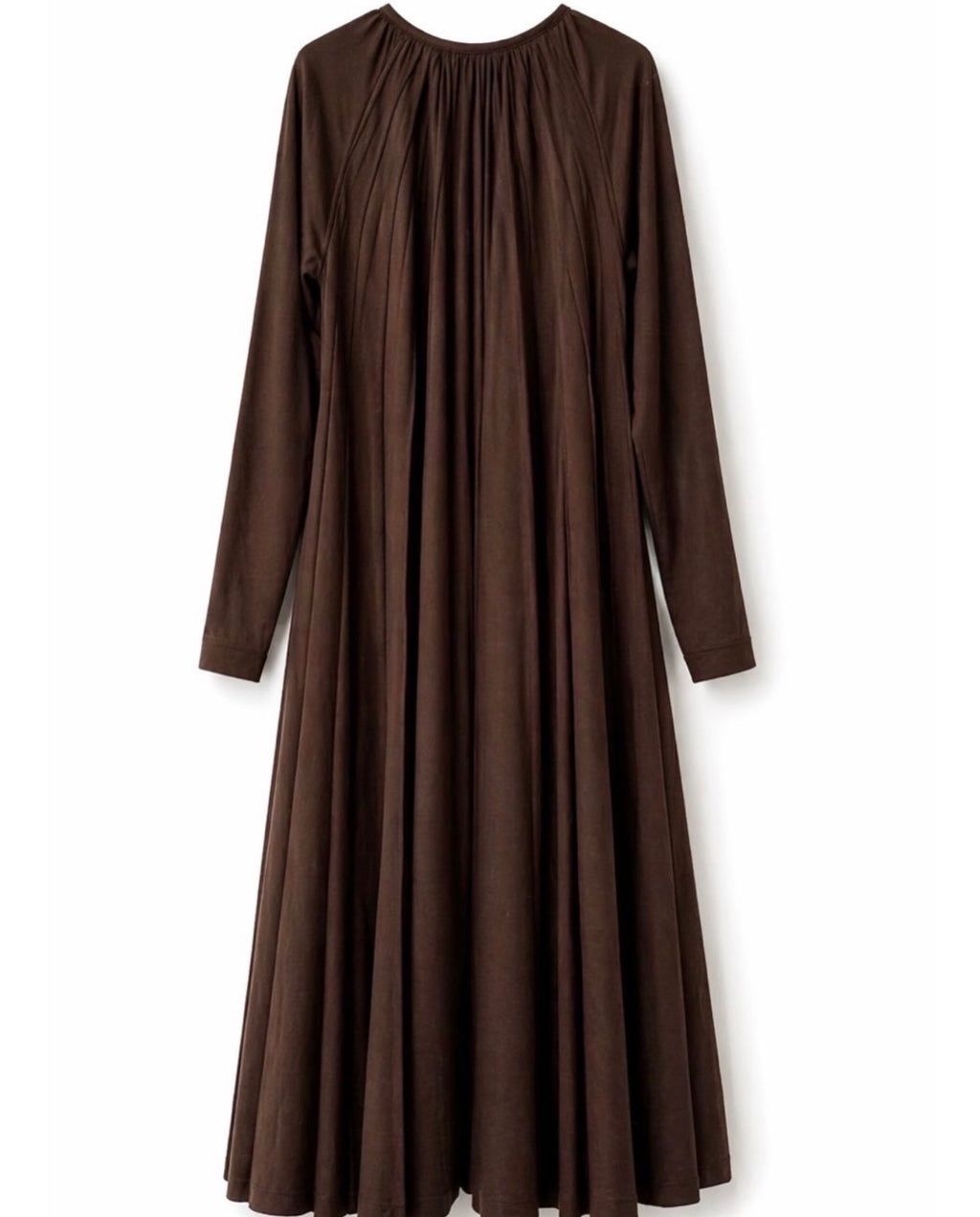The Brown Pleated Jersey Dress