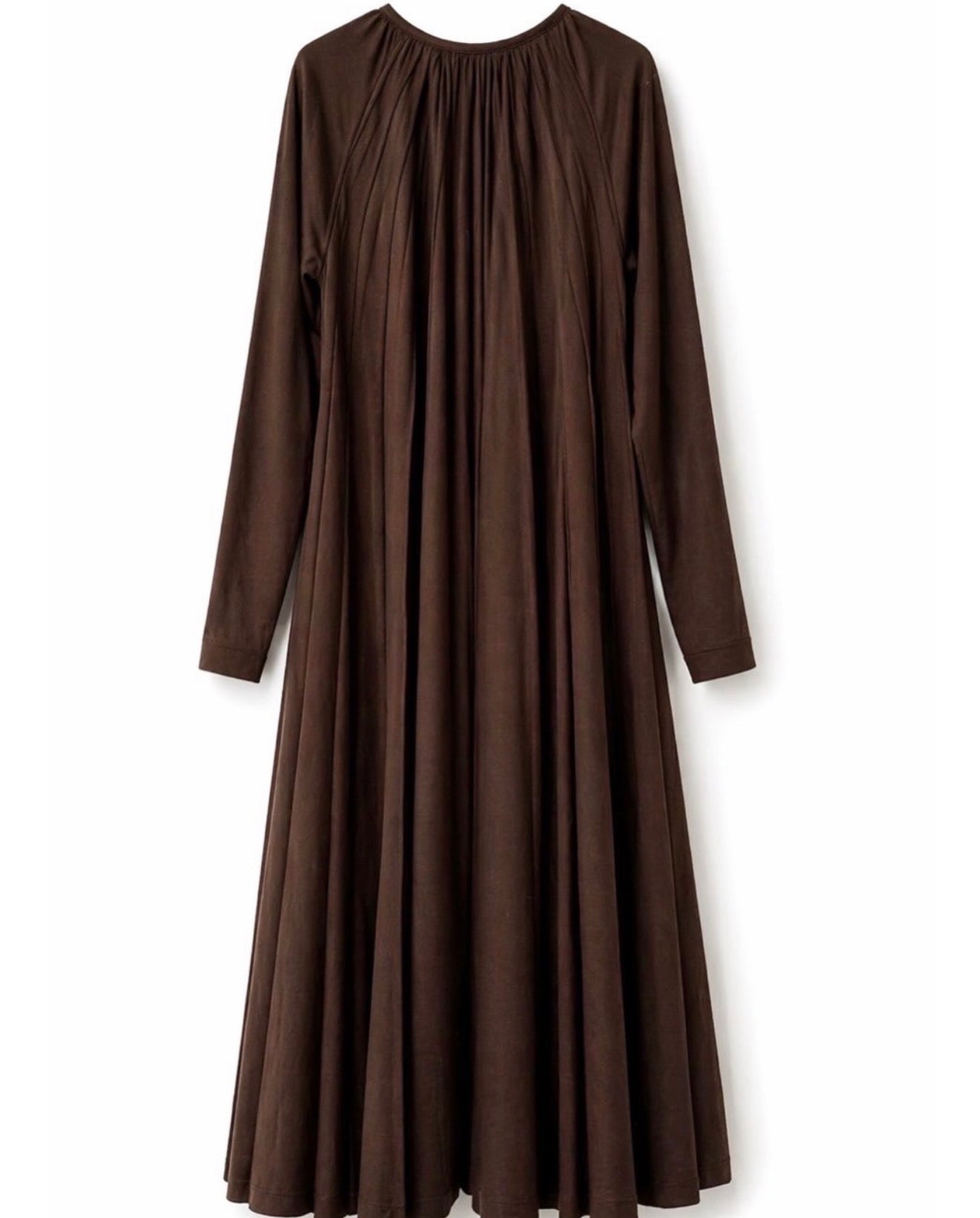 The Brown Pleated Jersey Dress