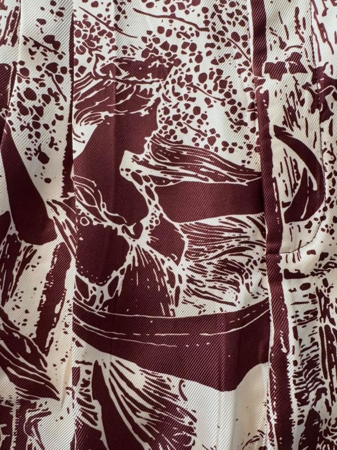 The Figure Printed Silk Pants