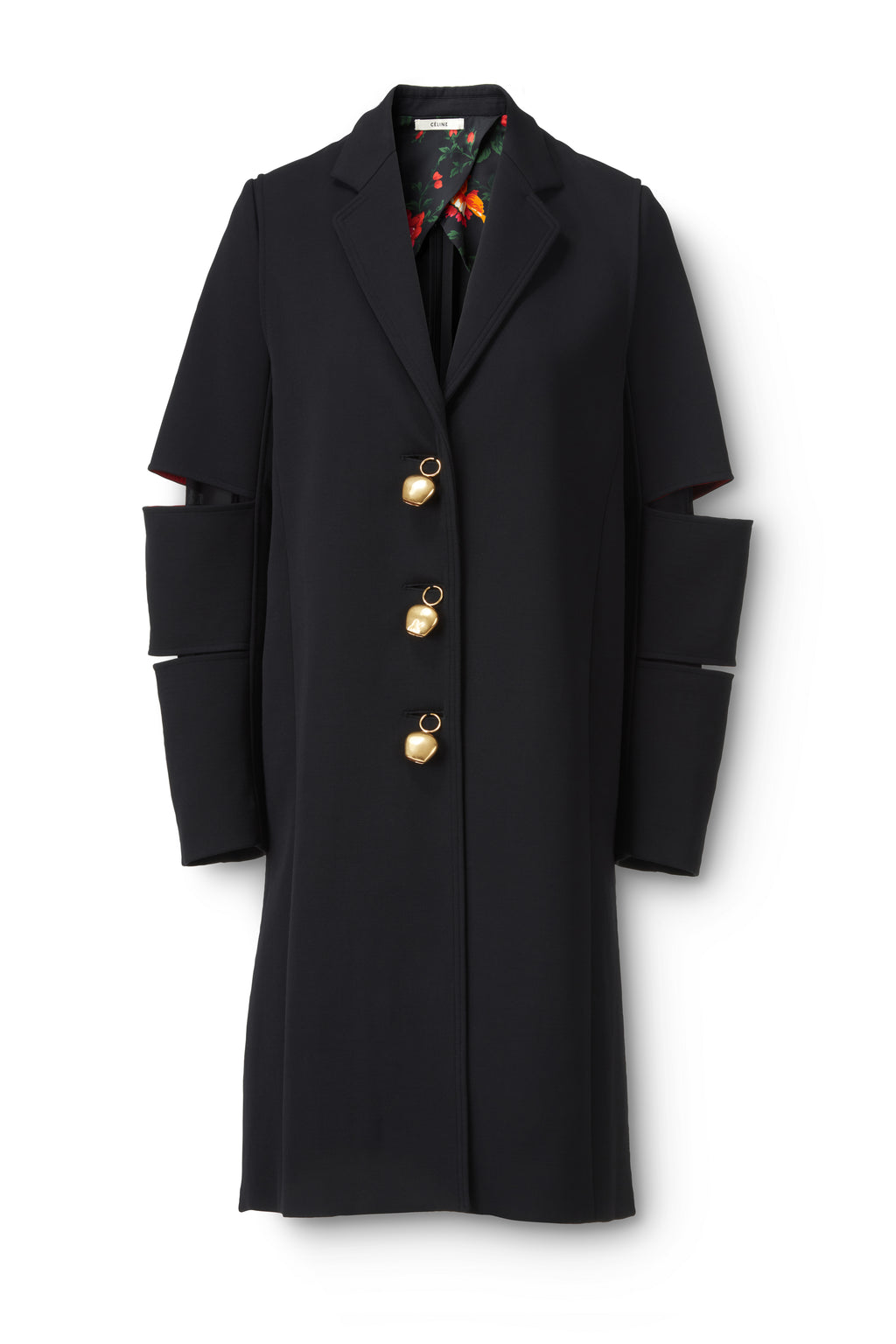 Gold Brass Bell Button Coat Flatlay