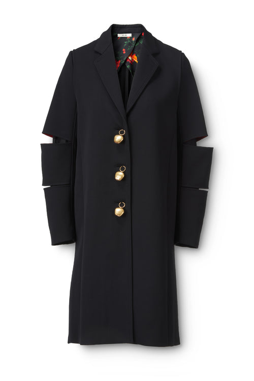 Gold Brass Bell Button Coat Flatlay