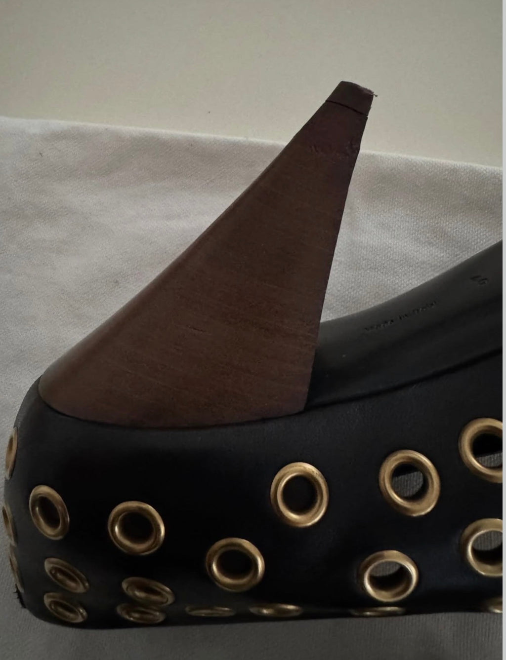 The Gold Eyelet Pumps