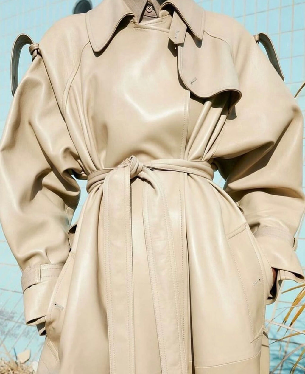 The Ad Campaign Leather Trench Coat
