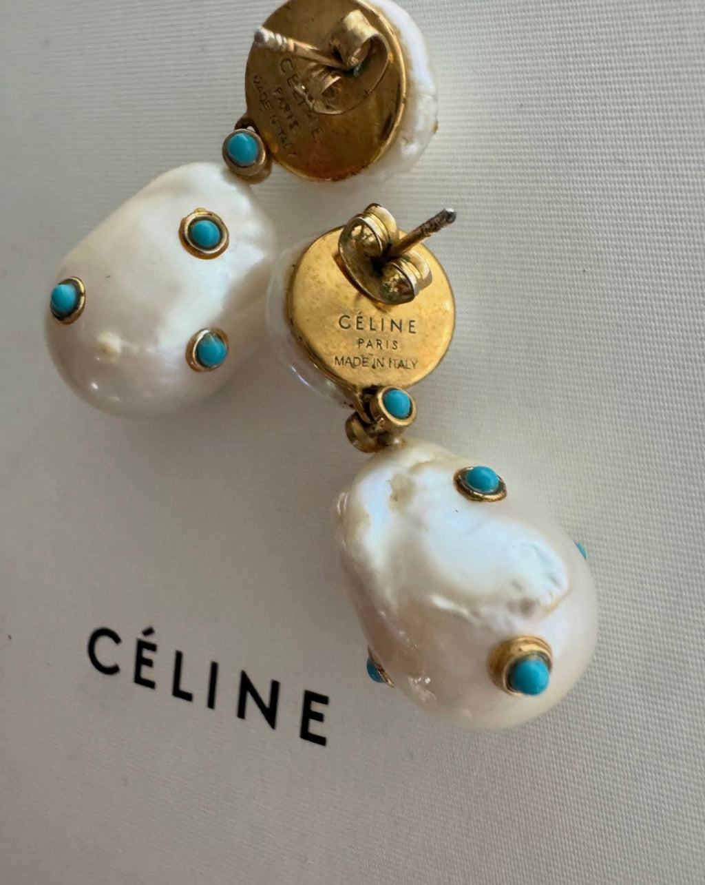 The Turquoise Baroque Pearl Earrings