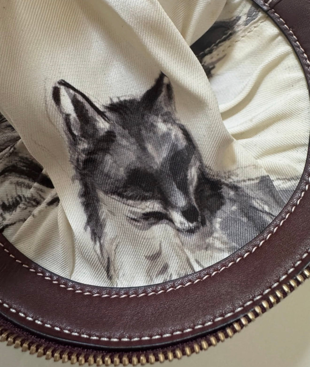 The Wonderland Fox Print Silk Foulard Purse Clutch