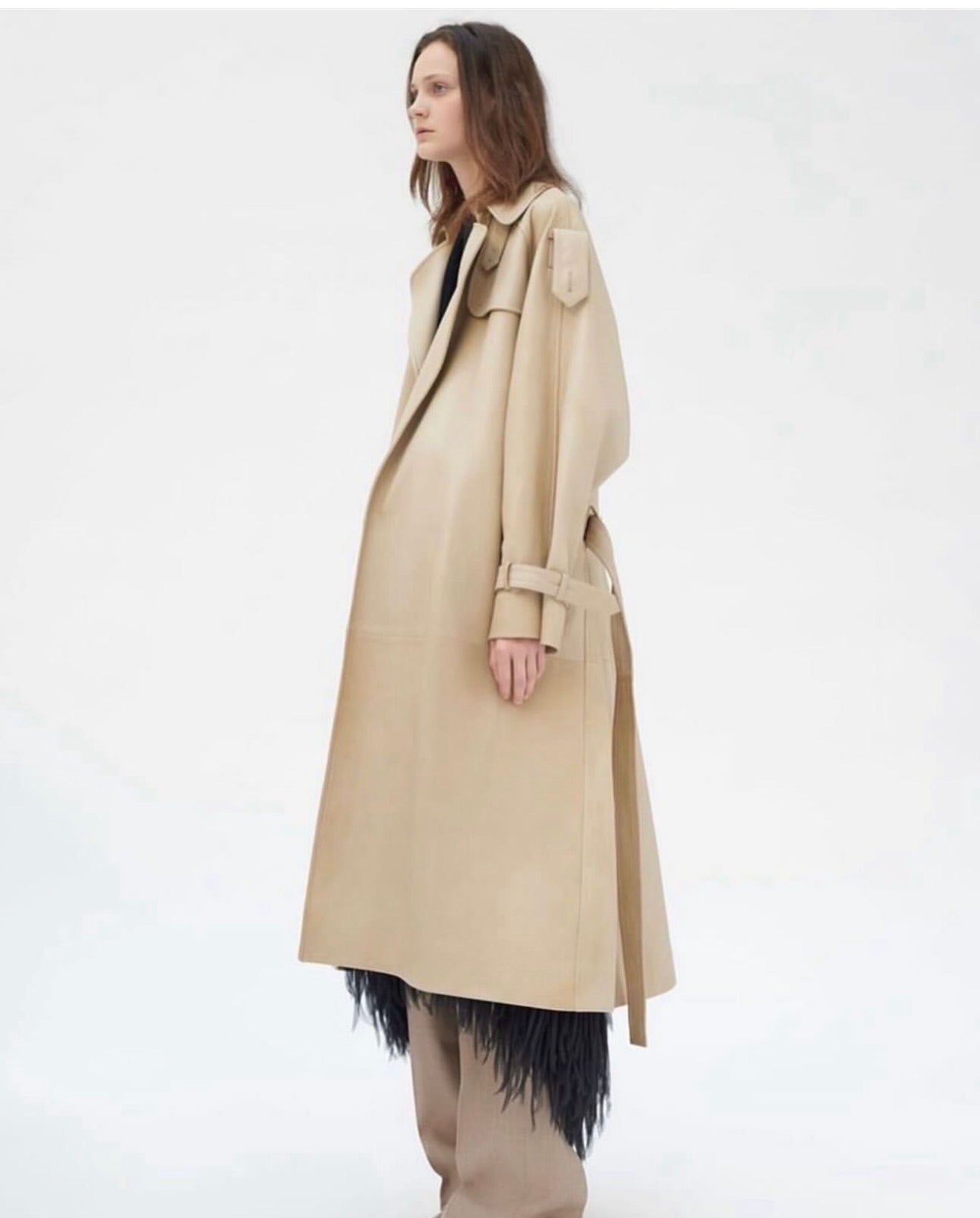 The Ad Campaign Leather Trench Coat