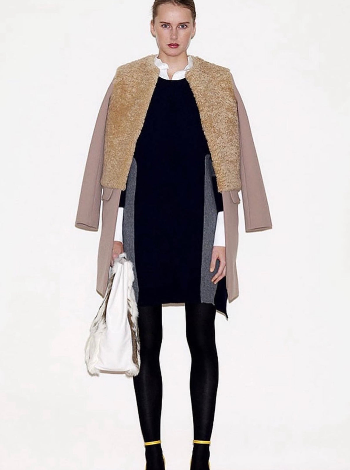 The Wool Cashmere Color Block Sweater Dress