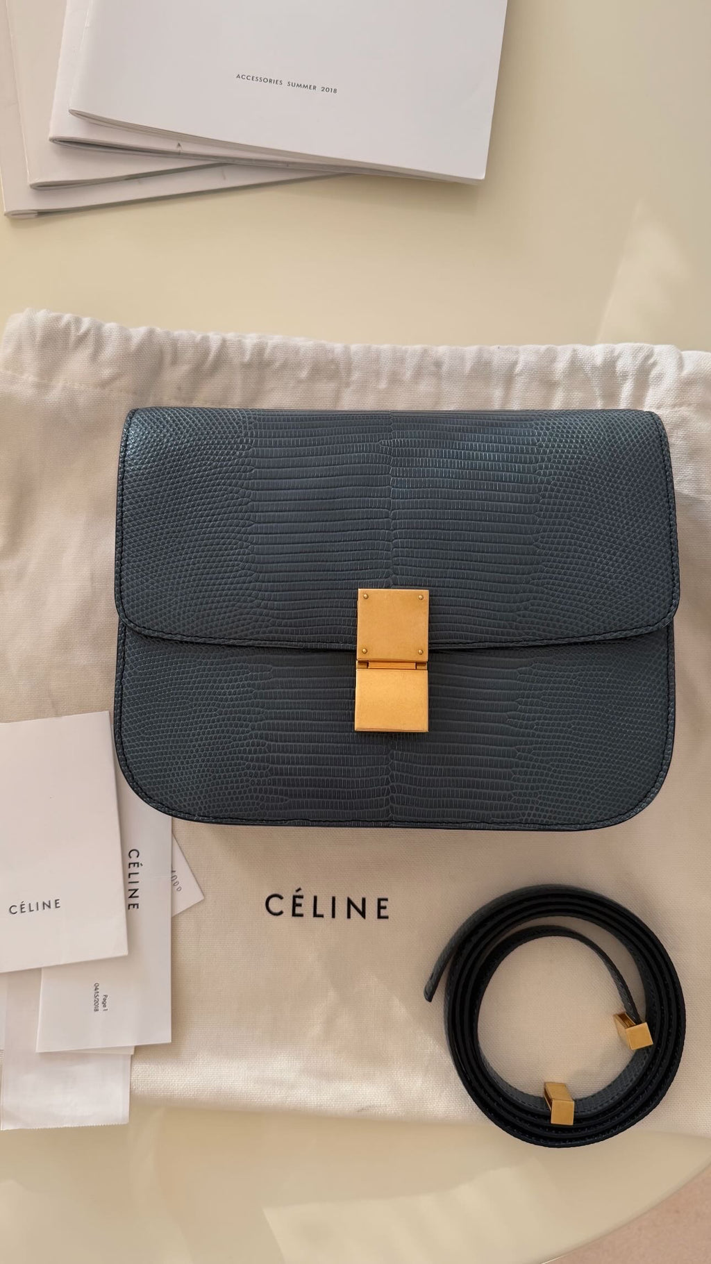 The Classic Medium Box Bag in Lizard