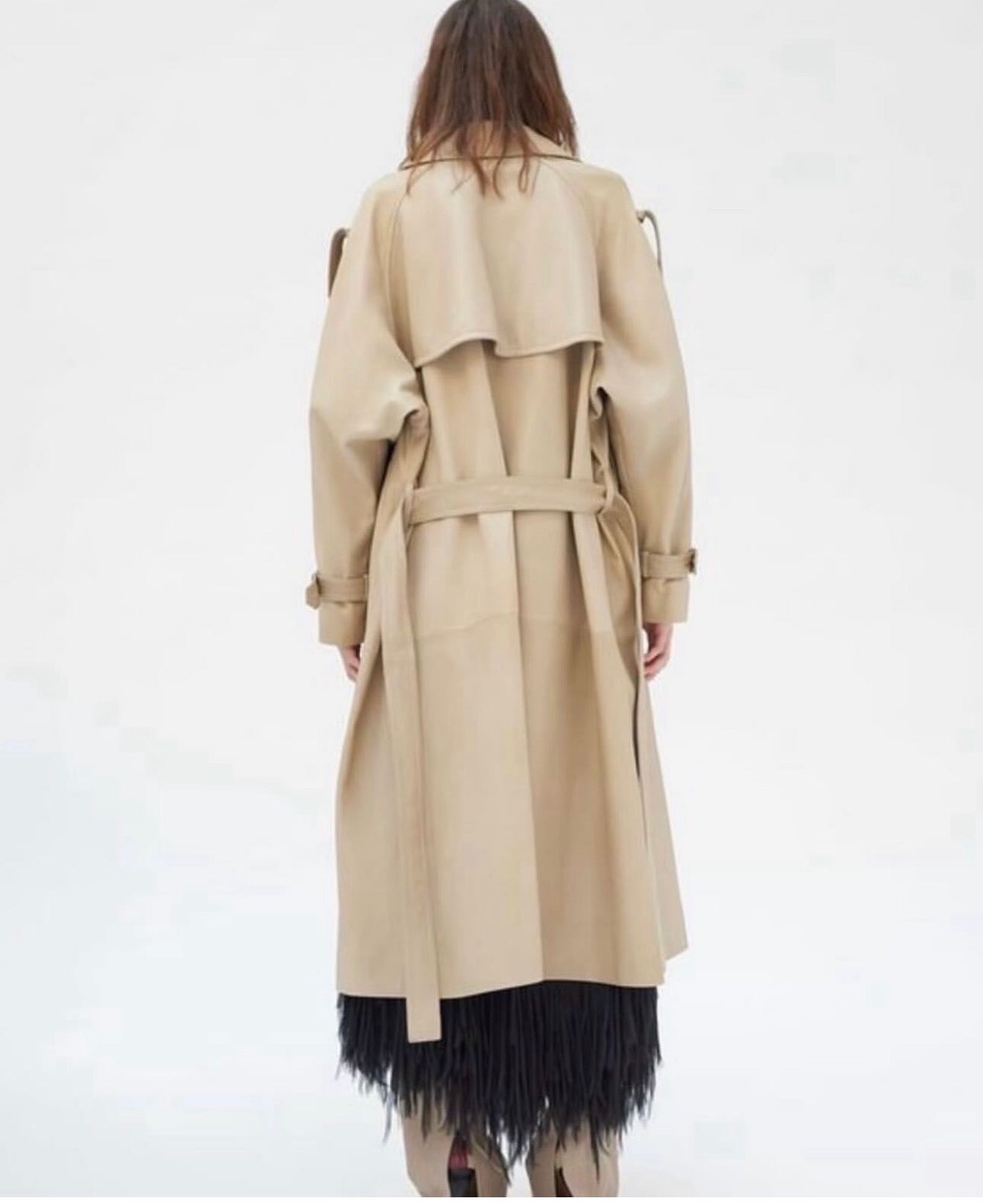 The Ad Campaign Leather Trench Coat