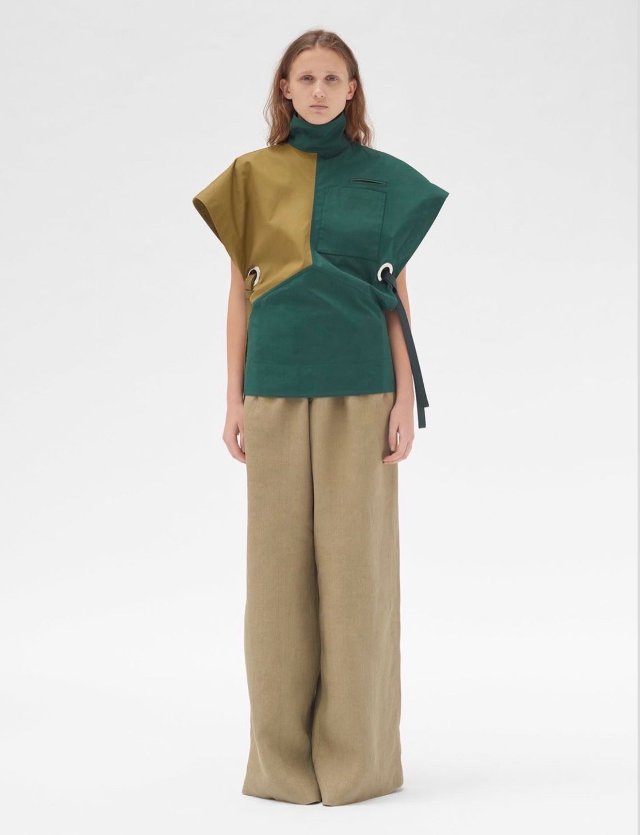 The Color Block Top with Leather Ribbons