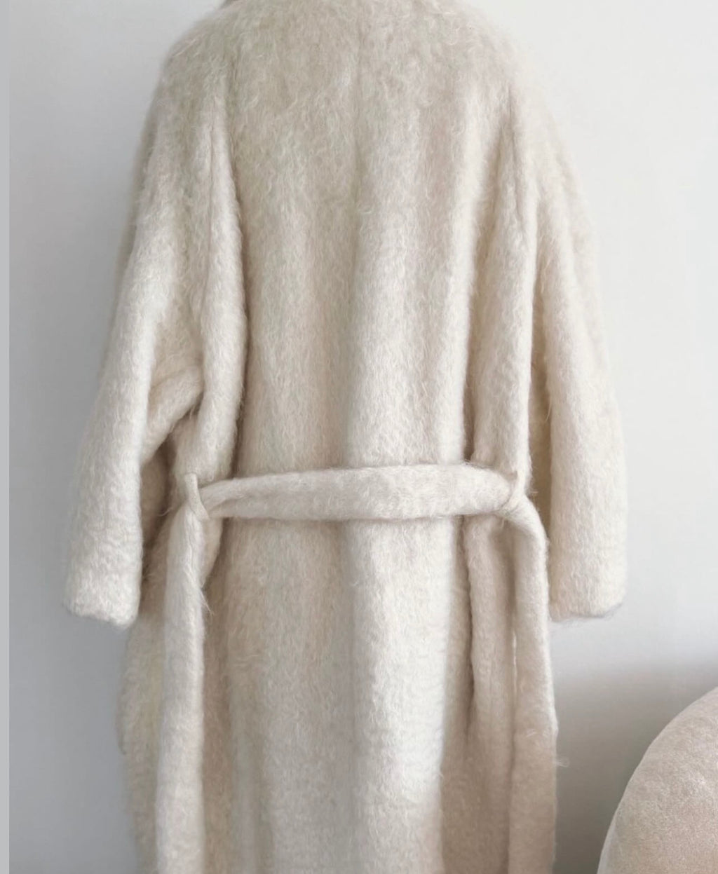 The Ivory Belted Mohair Coat