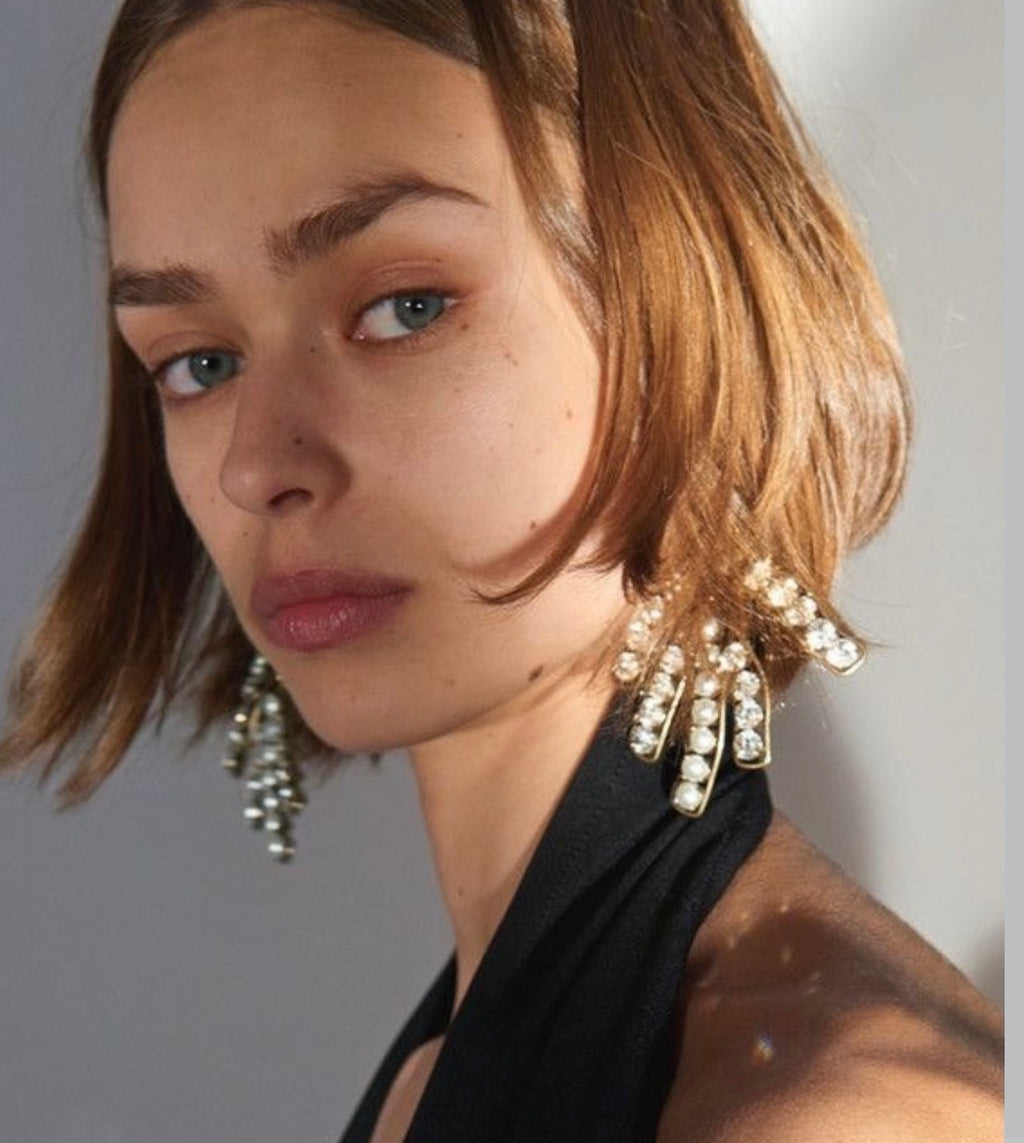 The Crystal Leaf Earrings
