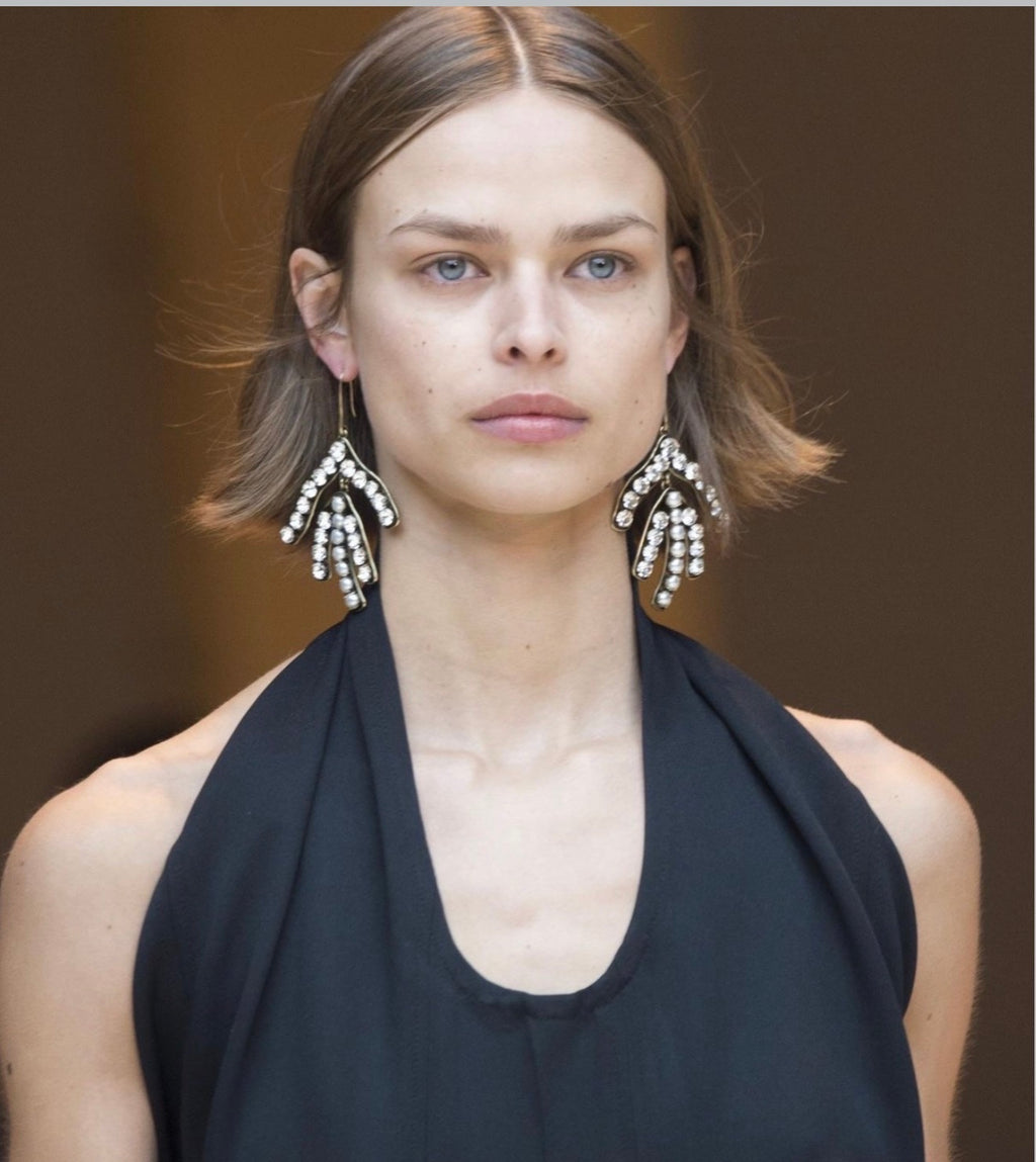 The Crystal Leaf Earrings