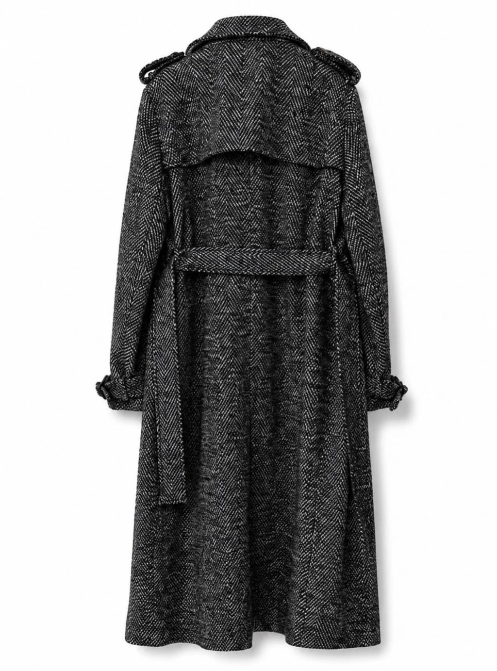 The Herringbone Wool Belted Coat