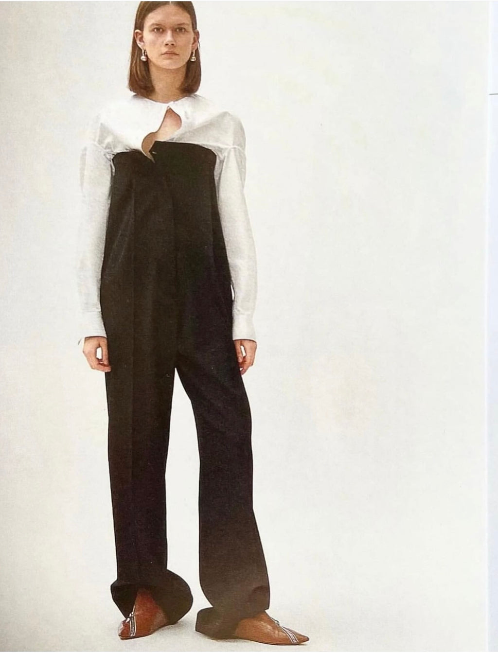 The High Waist Jumpsuit with Cotton Blouse