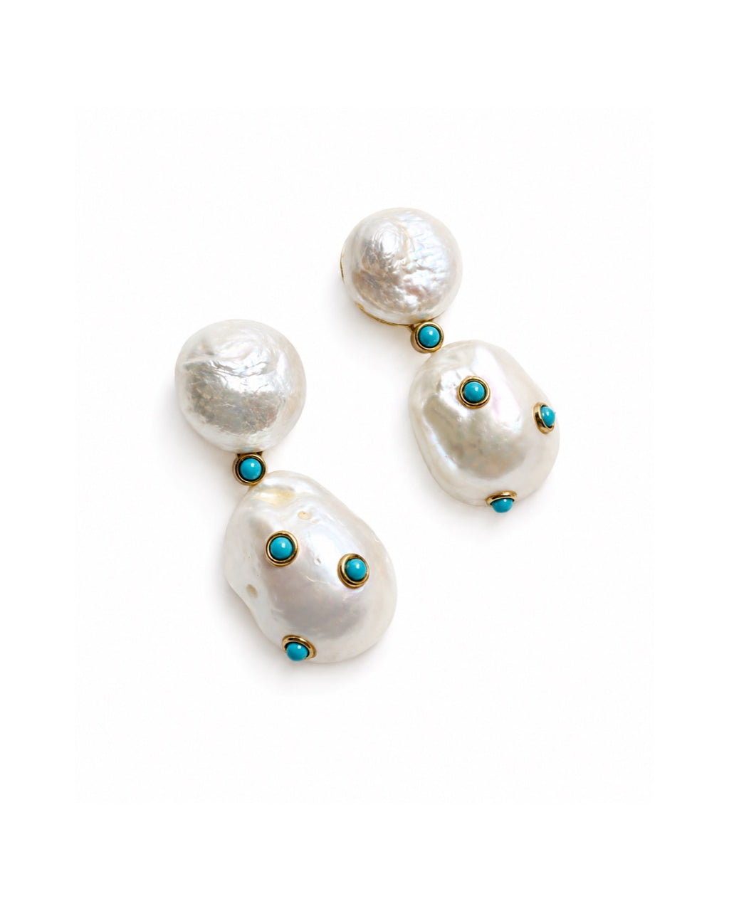 The Turquoise Baroque Pearl Earrings