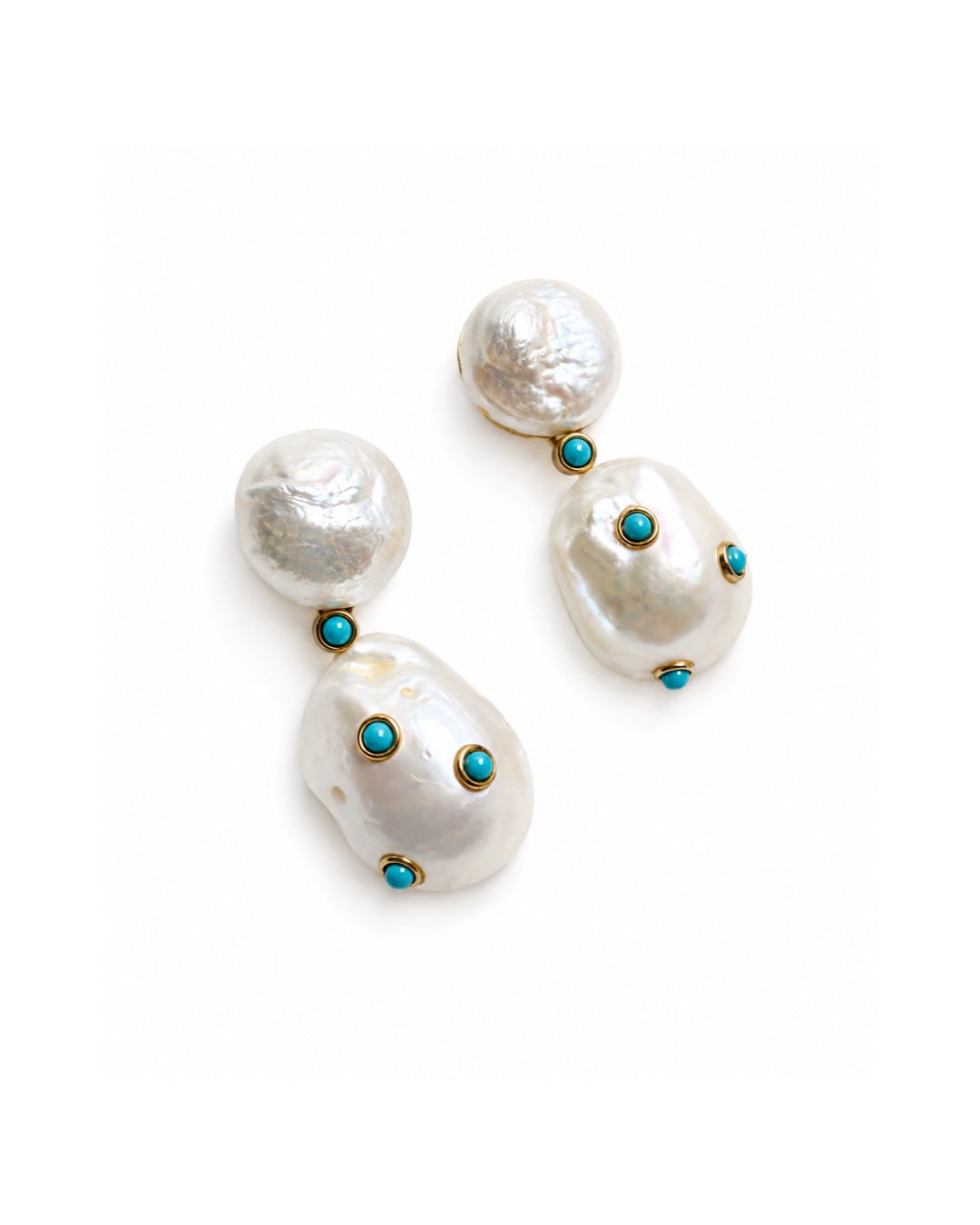 The Turquoise Baroque Pearl Earrings