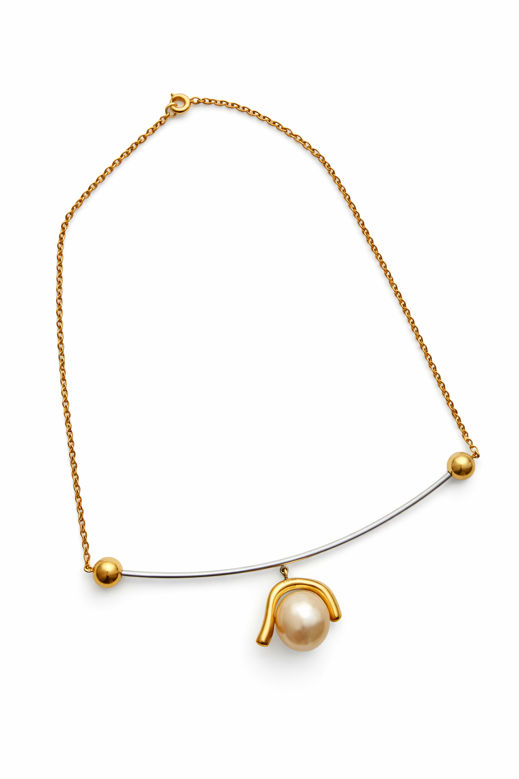 The Dot Organic Pearl Necklace Flatlay