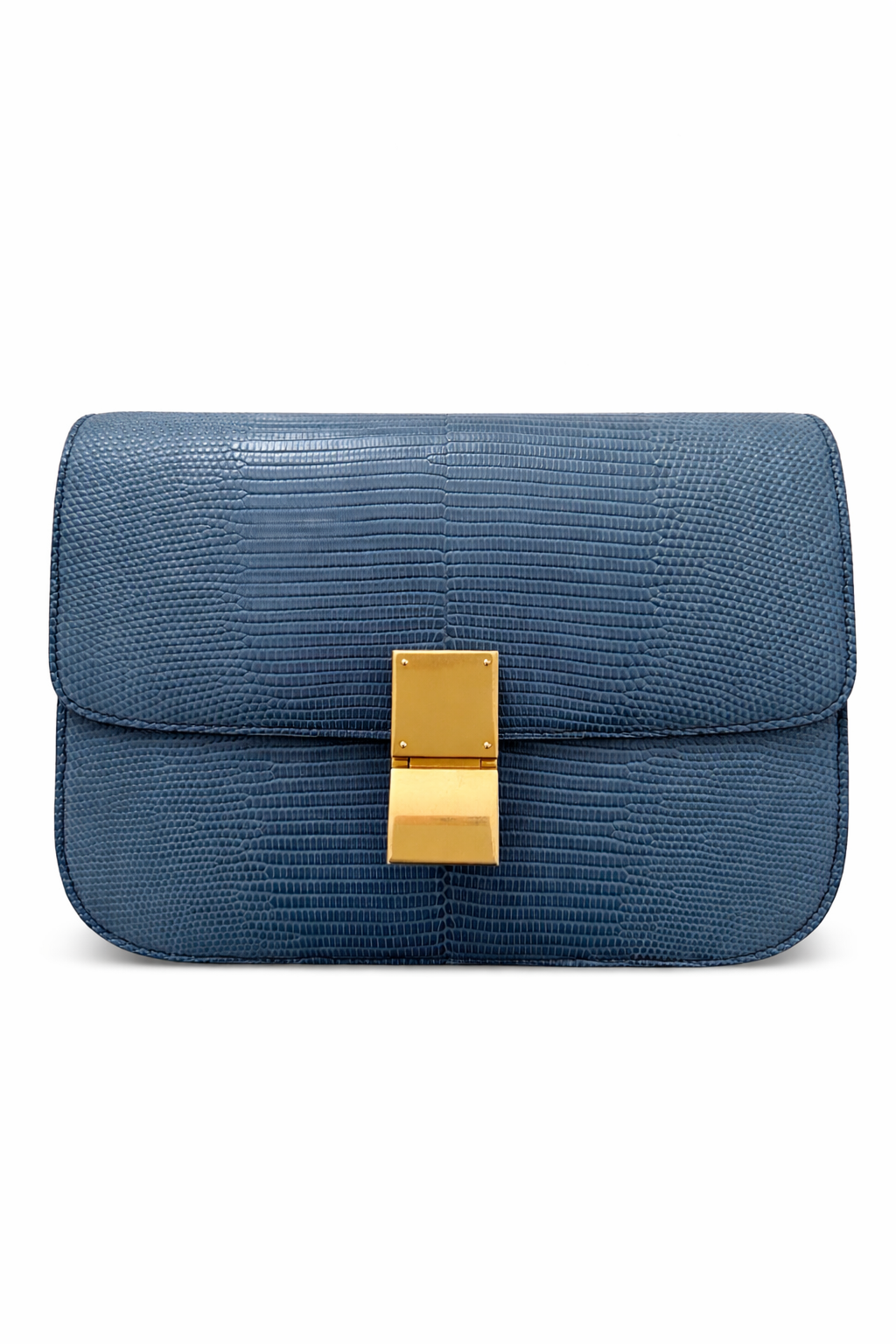 The Classic Medium Box Bag in Lizard Flatlay