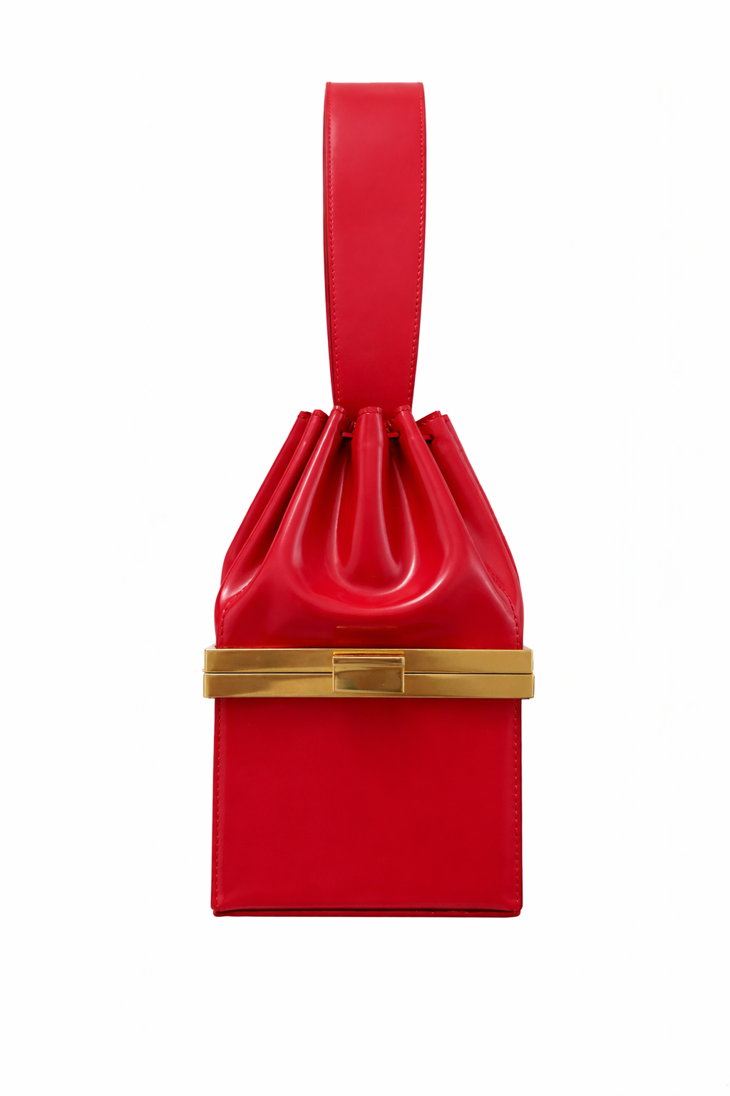 The Box Clasp Minaudiere Bag Flatlay